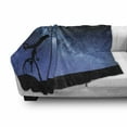 thumbnail image 3 of Galaxy Soft Flannel Fleece Blanket, Telescope Valley Under Starry Night Sky Milky Way Atmosphere Galaxy Astronomy, Cozy Plush for Indoor and Outdoor Use, 70" x 90", Dark Blue Black, by Ambesonne, 3 of 6