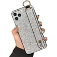 thumbnail image 7 of Compatible with iPhone 13 Pro Max Case,Luxury Bling Shiny Rhinestone Diamond Stand Holder Glitter Sparkle Diamond Hand Strap Soft Flexible Durable TPU Shockproof Cover for Women & Girls, 7 of 7