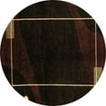 thumbnail image 1 of Ahgly Company Indoor Round Oriental Brown Modern Area Rugs, 3' Round, 1 of 4