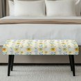 thumbnail image 5 of XYZCANDO Yellow Sunflower Print Polyester Spandex Bench Seat Cover with Washable, Easy to Clean Wear Resistant Rectangle Long Bench Cover for Living Room, 5 of 9