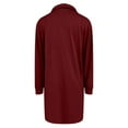 thumbnail image 7 of Clearance Savings Women's Loose Dresses Women's Long Sleeved Lapel V-neck Sportswear Loose Solid Color Dress Wine, S, 7 of 7
