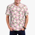 thumbnail image 5 of Yiaed Daisies FlowersPrint Men's Short Sleeve Polo Shirt,Golf Polo for Men Three-Button Golf Shirt Athletic Casual Collared T-Shirt- Large, 5 of 7