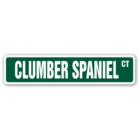 Clumber Spaniel Silhouette Dogs - CLUMBER SPANIEL Street Sign dog puppy breeder pet yard | Indoor/Outdoor | 24