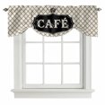 thumbnail image 2 of CAFE Tie Up Valances Curtain, Adjustable Kitchen Luxury Crown Black Stripes Beige Plaid Casual Retro Valances for Windows Decor, Rod Pocket Short Curtains Set for Bedroom/Bathroom, 60"x18", 2 of 9