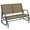Light Mixed Brown, variant on BOBOKY 2-Person Outdoor Glider Bench, Patio Double Swing Rocking Chair Loveseat w/Powder Coated Steel Frame for Backyard Garden Porch,Beige
