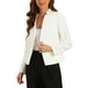 thumbnail image 4 of CHAQUETA DE TRAJE DE MUJERES INSPIRADA CHIC CON CUELLO ALTO Y UN SOLO BOTÓN TAMAÑO XS BEIGE BLANCA, 4 of 6