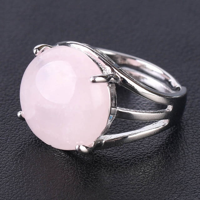 Perles Rondes pour Femmes Bagues Décontractées pour Doigts Bijoux en Cristal Quartz Violet
