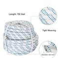 thumbnail image 4 of 5/8 in Polyester Rope 150 FT Nylon Pulling Rope Arborist Rigging Rope Sailing Rope for Camping Swings Arborist Gardening Marine White/Gray/Blue, 4 of 9