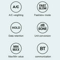 thumbnail image 4 of yeacher Portable Digital Sound Level Meter with Backlit Display, 30-130dB Range, A/C Weighting, Fast/Slow Modes, Max/Min Values, Auto Shutdown, and Low Battery Indicator (ZL82B, Built-in 1000mAh, 4 of 6