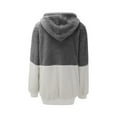 thumbnail image 4 of Baqcunre Hoodies For Women Splicing Sweatshirt Half Zipper Rope Hooded Double Fleece Sweatshirt Pullover Jacket Ladies Hooded Sweatshirt Womens Jacket Womens Fall Tops Gray 2 4XL, 4 of 5