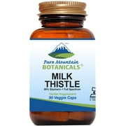 Milk Thistle Extract Capsules Kosher Vegan Herbal Supplements Brown Glass Bottle (90 Caps)