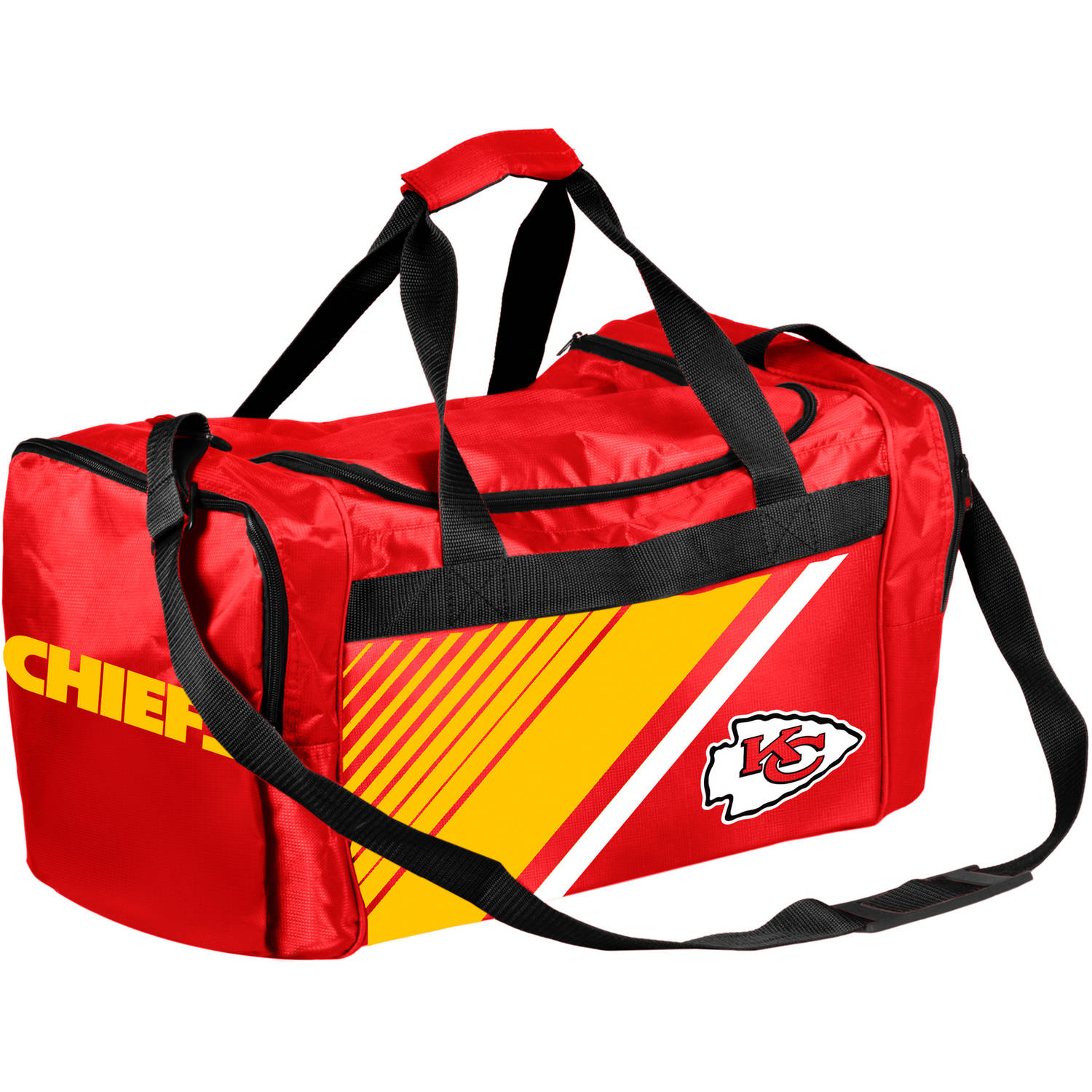 Forever Collectibles NFL Kansas City Chiefs Border Stripe Duffle Bag by Foco