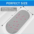 thumbnail image 3 of Semfri Bath Tub Shower Mat Non Slip Shower Floor Mats for Bathroom Bath Tub Washable with Drain Holes and Suction Cups 16 x35 inch Gray, 3 of 5