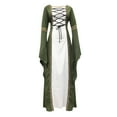 thumbnail image 5 of Fanxing Women Renaissance Medieval Dress Summer Retro Victorian Cosplay Steampunk Maxi Dresses Vintage Trumpet Long Sleeve Peasant Dresses Retro Costumes Fall Dresses Sale Green,XXXXXL, 5 of 9