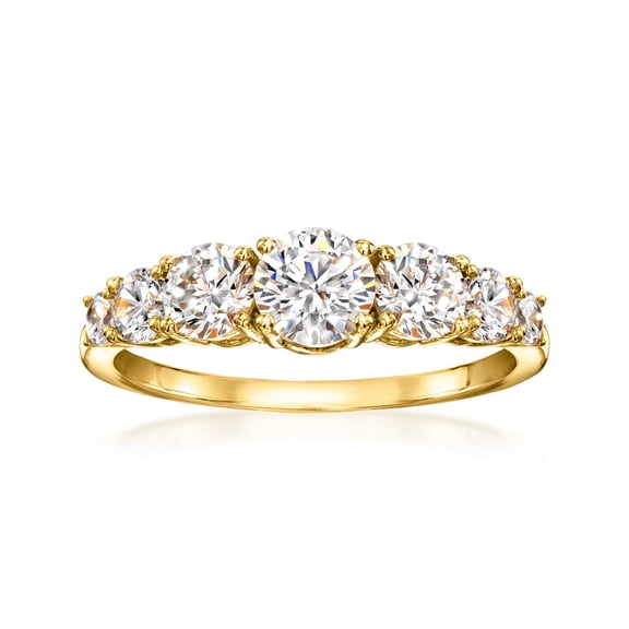 Ross-Simons 1.70 ct. t.w. Graduated CZ Ring in 18kt Gold Over Sterling, Women's, Adult