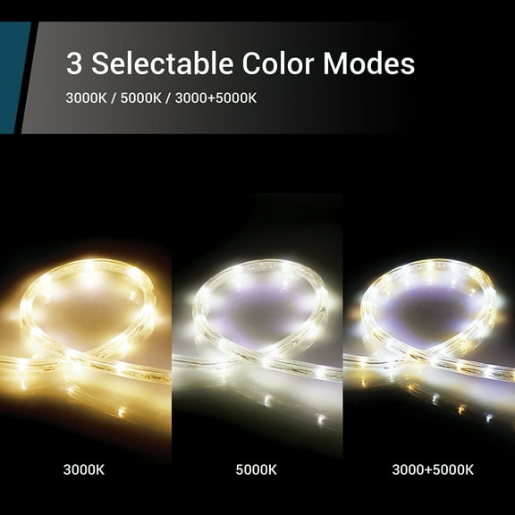 GT-Lite 850 Lumen LED 16ft Linkable Rope Light Warm and Cool White