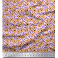 thumbnail image 1 of Soimoi Modal Satin Fabric Text & Tiger Face Cartoon Print Fabric by The Yard 42 Inch Wide, 1 of 3