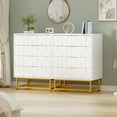 thumbnail image 4 of Commode à 4 Tiroirs avec Grand Rangement, Coffre Moderne en MDF avec Pattes en Métal Doré et Conception Anti-Basculement pour Chambre, Salon, Rangement d'Entrée, 4 of 7