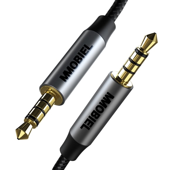 1.5 Meter (5ft) 3.5mm AUX Extension Cable - 4 Pole With Mic, Slim White Cable 9 thumbnail image