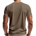 thumbnail image 3 of YLSDY Mens Muscle Slim Fitted T Shirts V Neck Longline Henley Shirt Summer Casual Gym Workout Athletic Cotton Tees Brown XXL, 3 of 8