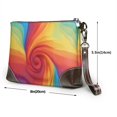 thumbnail image 2 of Leather Clutch 8 X 5. 5 In Wrist Strap And Hand Bag Easy To Carry Lightweight Waterproof And Durable Red Tie Dye Background Rainbow Colors (2), 2 of 6
