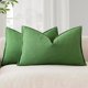 thumbnail image 1 of Chenchen Pack of 2, Decorative Linen Soild Throw Pillow Covers Soft Accent Lumbar Cushion Case Boho Farmhouse Pillowcase for Chair Couch Sofa Bedroom Living Room Home Decor 12 x 20 Inch Forest Green, 1 of 1