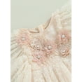 thumbnail image 5 of Coduop Toddler Kids Girls Princess Mini Dress Fly Sleeve 3D Flower Lace Embroidery Dress Mesh Dress, 5 of 8
