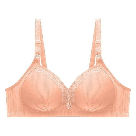 

Fabiurt Women s Bra Women s New Large And Thin Fit Adjustable Bra With Double Breathable And No Steel Ring Bra Orange