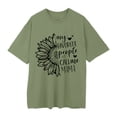 thumbnail image 2 of V-Neck Women's Short Sleeve T-shirt Life Is Better With My Boys Women Funny Mom Shirts Graphic Summer Short Athletic Casual Workout Tops,Green Women's Short sleeve T-shirt S, 2 of 4