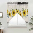 thumbnail image 2 of Swag Valance Curtains for Windows, Sunflowers Light Filtering Kitchen Curtains with Rod Pocket, Farmhouse Pastoral Flowers Butterfly Palid Window Treatment Valances for Living Room, 28x36 - 2 PCS, 2 of 9