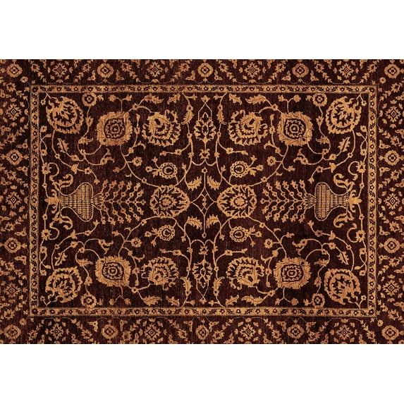 Ahgly Company Indoor Rectangle Abstract Brown Modern Area Rugs, 3' x 5'