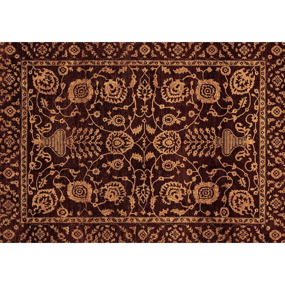 Ahgly Company Indoor Rectangle Abstract Brown Modern Area Rugs, 5' x 8'