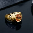 thumbnail image 4 of Gem Stone King Men's 18K Yellow Gold Plated Silver Oval Ecstasy Mystic Topaz Ring (5.00 Cttw, Gemstone Birthstone, Available in Size 7, 8, 9, 10, 11, 12, 13), 4 of 5