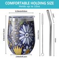 thumbnail image 5 of 12oz Stemless Wine Tumblers Pioneer Flower Vacuum Insulated Stainless Steel Travel Tumbler Cups Mug with Lid and Straw for Champaign,Cocktail,Beer with Cleaning Brush, 5 of 5