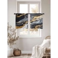 thumbnail image 2 of Gray Marble Sheer Curtains 45 Inch Length 2 Panels Set, Yellow Modern Ink Painting Abstract Art Voile Window Treatment Rod Pocket Small Kitchen Curtains Drapes for Bedroom 52"x45"x2, 2 of 7
