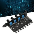 thumbnail image 1 of Chassis Fan Hub, PC 8 Channel Fan Hub 4 Knob Cooling Fan Speed Controller For CPU Chassis, HDD VGA PWM Fan PCI Bracket 12V Fan Control, Water Cooling System, 1 of 8