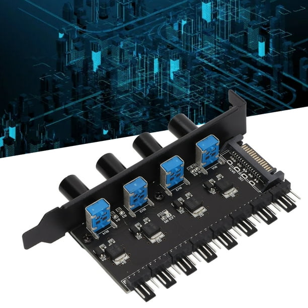 PWM Fan Hub, 8 Channel PC Fan Hub PC 4 Knob Chassis Cooling Fan Speed
