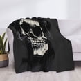 thumbnail image 3 of Yiaed Magician Hat Skull Print Blanket Throw Blanket Soft Cozy Flannel Blanket for Home Bed Sofa Couch Chair-80"x60", 3 of 6