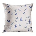 thumbnail image 1 of BOSDECO Beige Pattern Flying Birds Blue Simple Swallow Freedom Bright Pillow Case Pillow Cover 20x20 inch, 1 of 1