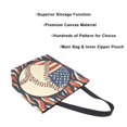 thumbnail image 3 of FORMRS Womens Canvas Tote Bag with Zipper Inner Pocket Shoulder Handbag, Baseball Pattern, 3 of 7