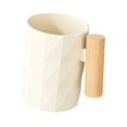 thumbnail image 2 of Taza para cepillo de dientes, taza de almacenamiento para cepillado bucal, taza para beber con mango de madera, para adultos, parejas, amigos, niñas y niños, regalo de vacaciones Cremoso, 2 of 8