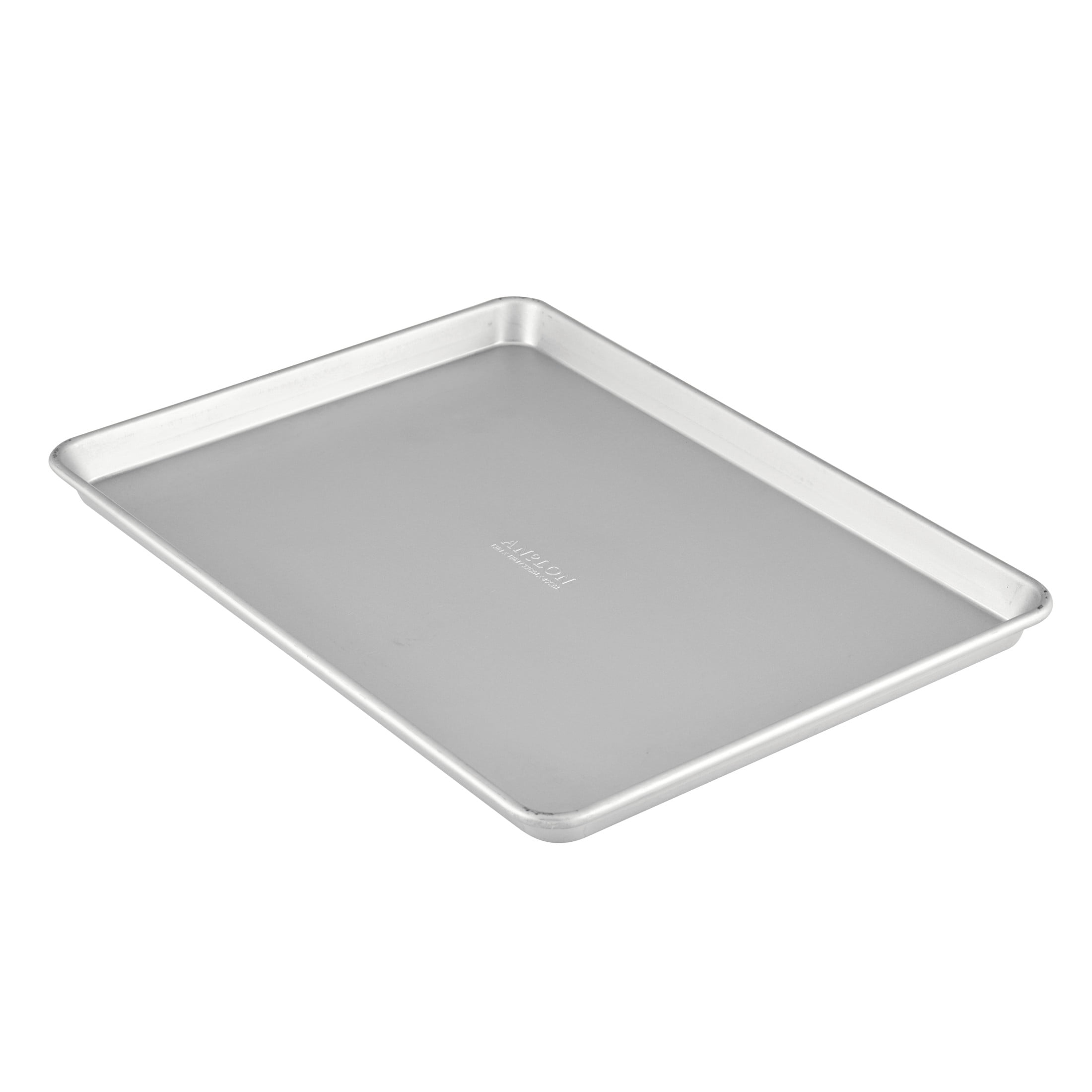 Anolon Pro-Bake Bakeware 2 Piece Aluminized Steel Half Sheet Baking Pan Set, Silver