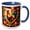 Blue/White, variant on 3drose, a Composition of a Rooster, Pumpkins, Corn. Thanksgiving Gift, Card, 11oz Mug