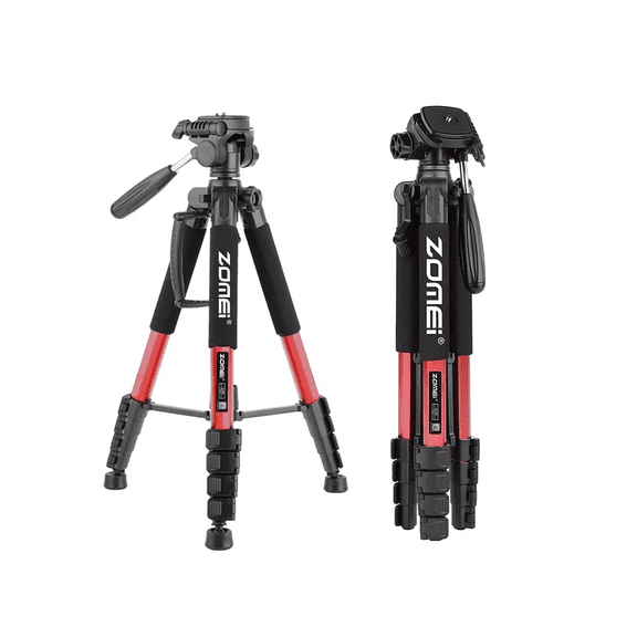 Tripie Para Fotografía Y Video Para Camaras Negro con Rojo