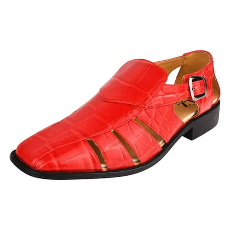 

LIBERTYZENO Mens Leather comfortable Fisherman Summer Sandal Casual Shoe Black 8.22