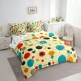 thumbnail image 3 of Manfei Colorful Polka Dot Twin Bedding Sets 7-Piece, Mid Century Minimalism Bedding Comforter Set, Vintage Abstract Reversible Sheet Sets, Super Cozy Room Decor, 3 of 7