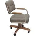 thumbnail image 2 of Swivel Tilt Kitchen Caster Chair with Wheels M-115 - Checkered Brown - Beige, 2 of 3