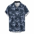 thumbnail image 4 of IWRICH Hawaiian Shirt for Men Short Sleeves Tropical Printed Casual Button down Summer Beach Floral Shirts 20-Dark Blue S, 4 of 5