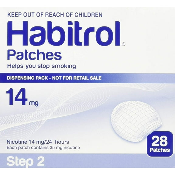 STEP-2 (28 Count) Habitrol Transdermal Nicotine Patches, 14mg Stop Smoking Aid