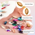 thumbnail image 3 of Uxcell 100Pcs Horse Eye Shape Rhinestones Glass Point Back Beads for Jewelry Making, Dark Gold 6x12mm, 3 of 6